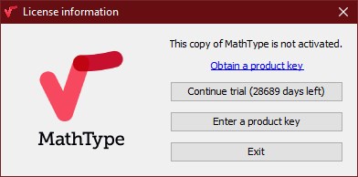 Run MathType 7.4 phần mềm với bản dùng thử