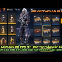 1️⃣【 Free Fire| Dọn kho đồ đón tết - Đập phá vài trăm hòm súng và gần trăm gói đồ quý hiếm