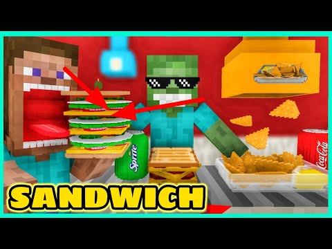 [ Lớp Học Quái Vật ] Thử Thách Làm Bánh Sandwich | Minecraft Animation